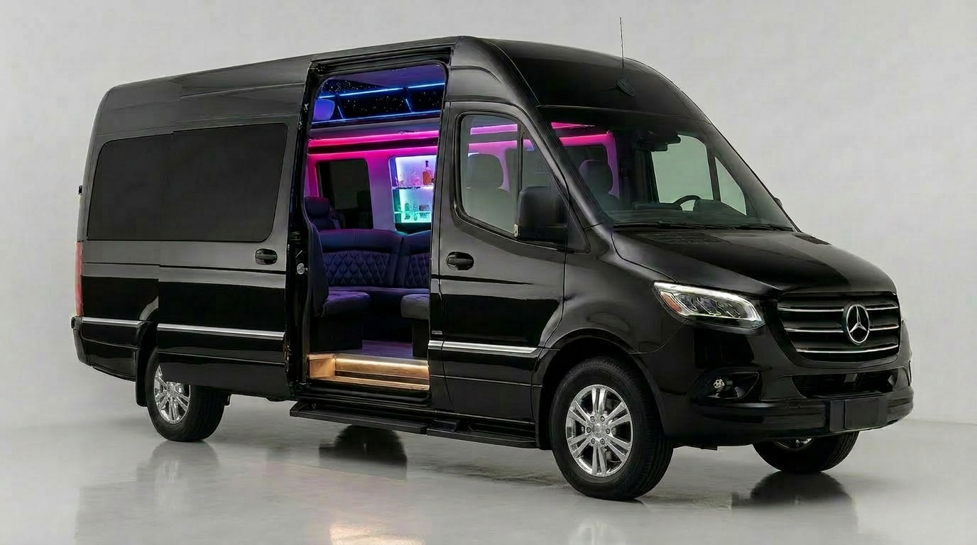 LAAC VIP Sprinter Limo Sprinter van rental in Los Angeles — 12–14 passengers